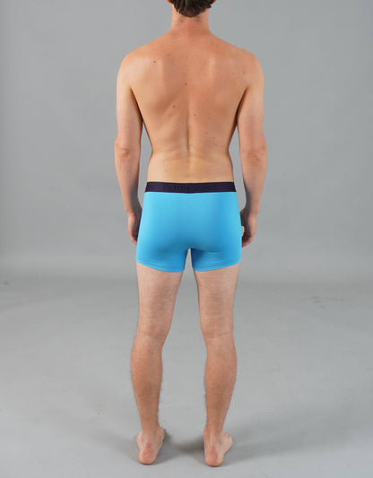 Trunk Solid Blue Cotton Boxer Men's Underwear: Medium