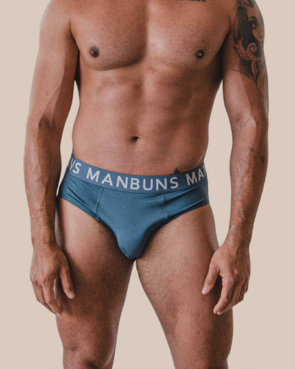 Men's Classic Steel Blue Brief Underwear: Small