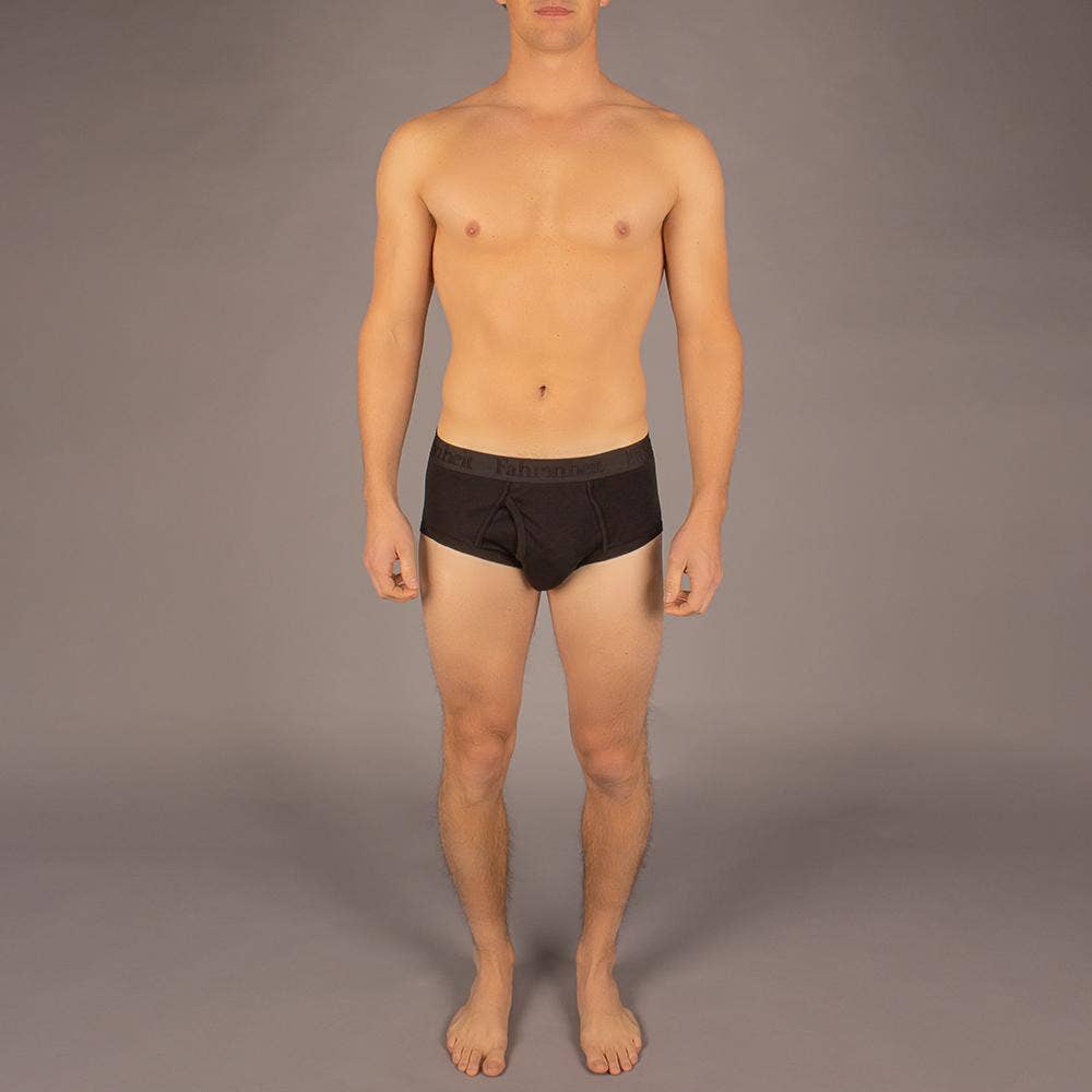 Wayne Brief | Solid Black Men's Cotton Underwear: XL