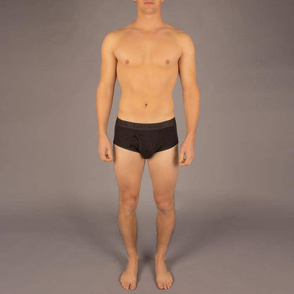 Wayne Brief | Solid Black Men's Cotton Underwear: M