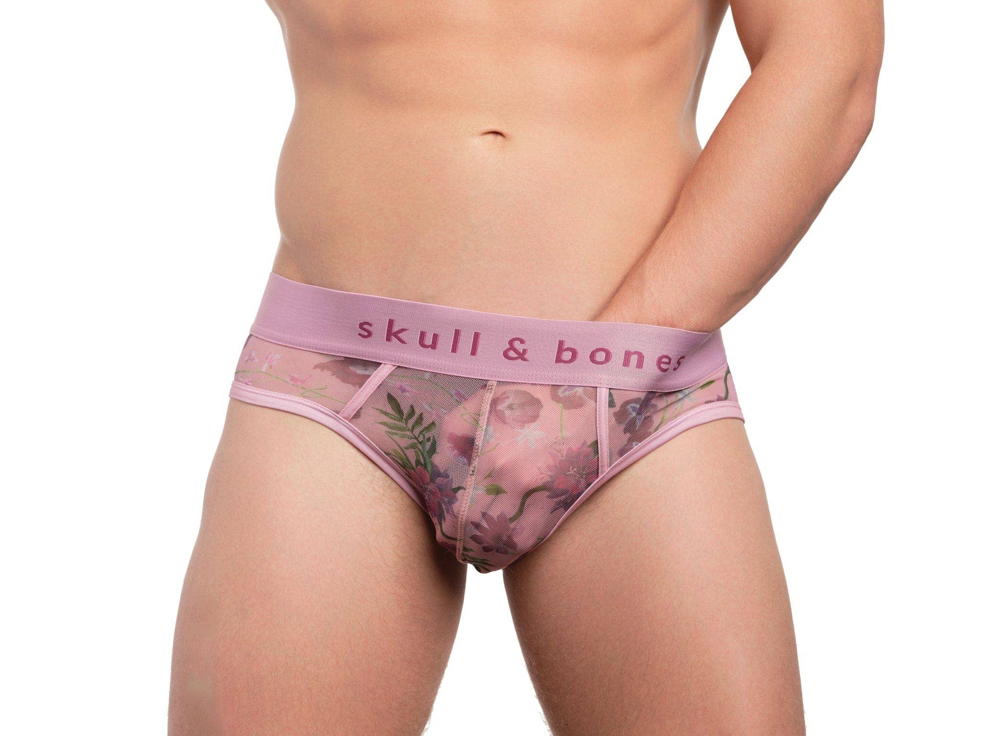 Dutch Floral Mesh Brief Pink: - Vegas Pride Positions