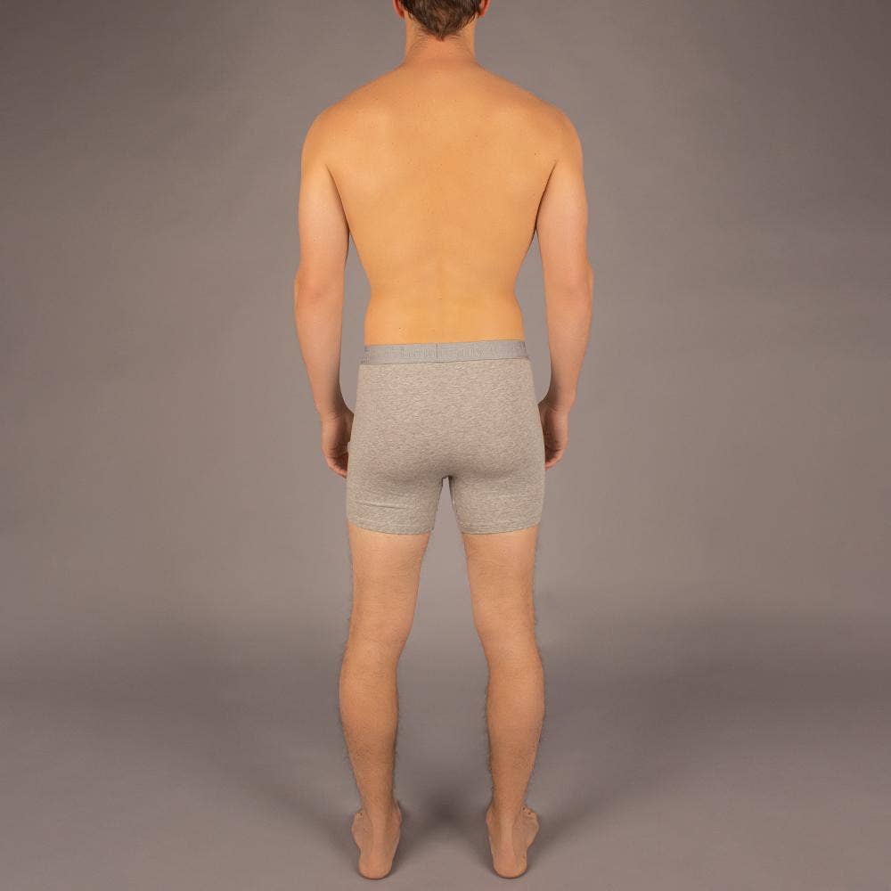 Boxer Brief | Solid Heather Gray Cotton Men's Underwear: L