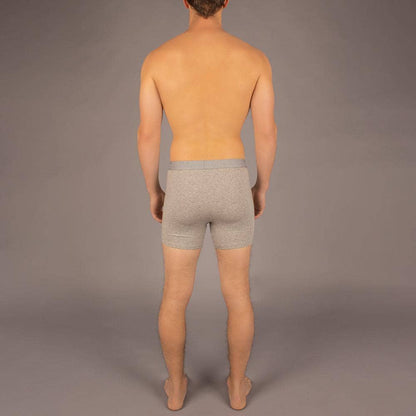 Boxer Brief | Solid Heather Gray Cotton Men's Underwear: L