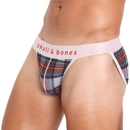 Tartan Sheer Mesh White Sport Brief: X-SMALL