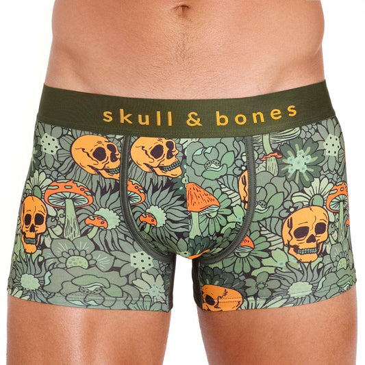 Groovy Floral Mushroom Trunk Army Green: X-SMALL