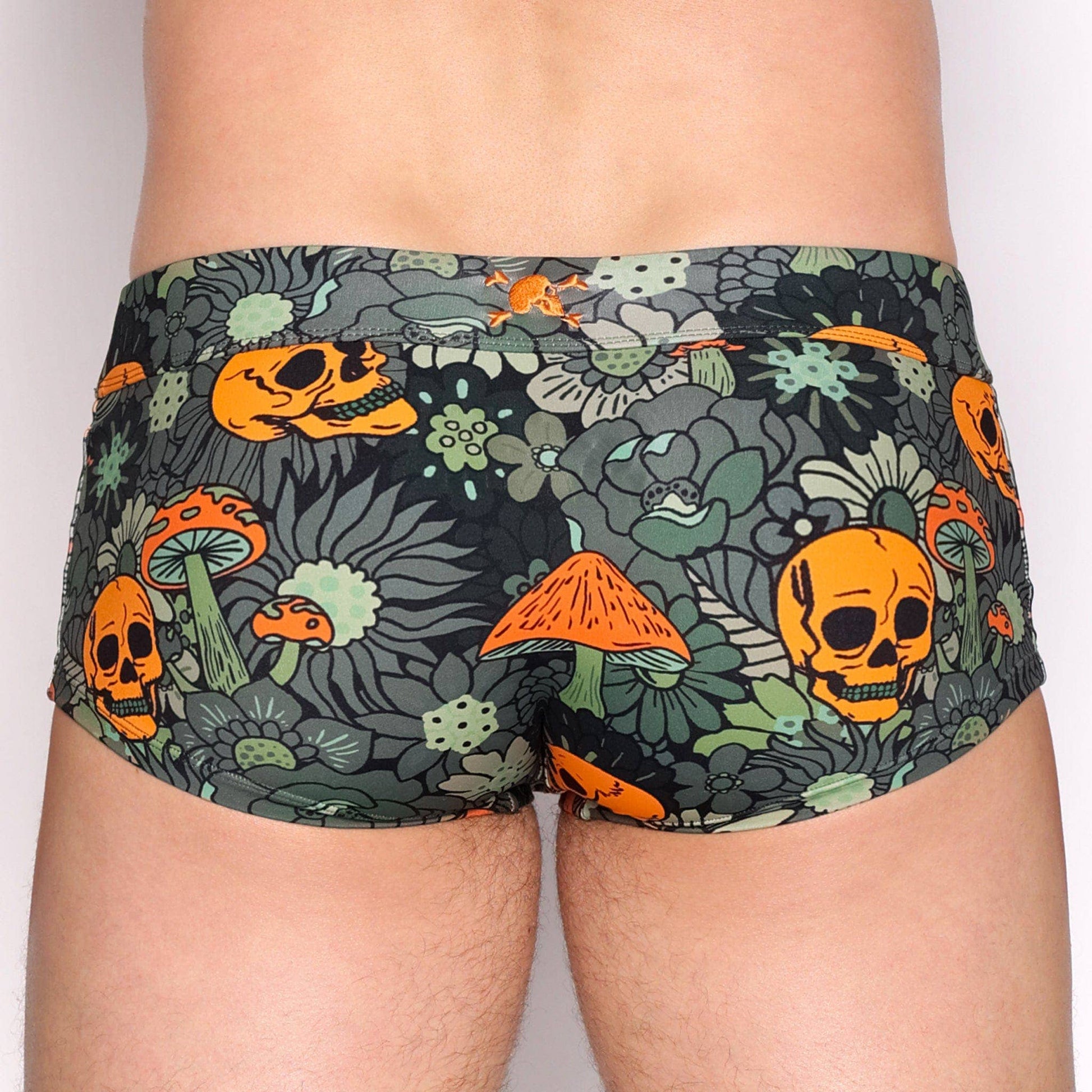 Groovy Floral Green Swim Trunk: - Vegas Pride Positions