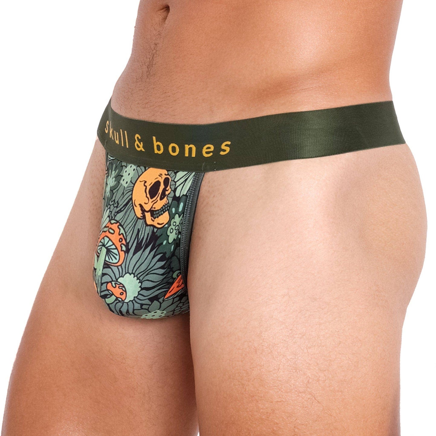 Groovy Floral Mushroom Thong Olive: - Vegas Pride Positions
