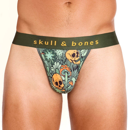 Groovy Floral Mushroom Thong Olive: - Vegas Pride Positions