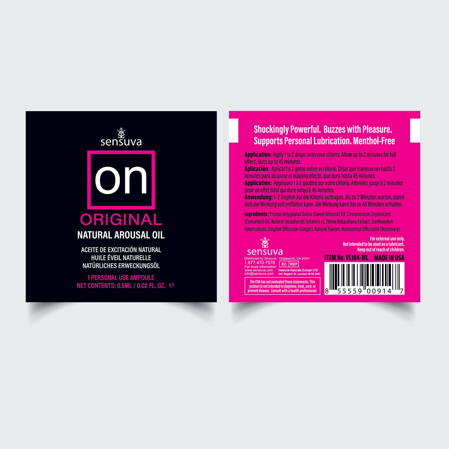 "On Natural Arousal Oil Original - Single 0.01oz Ampoule Packet SEN-VL180"