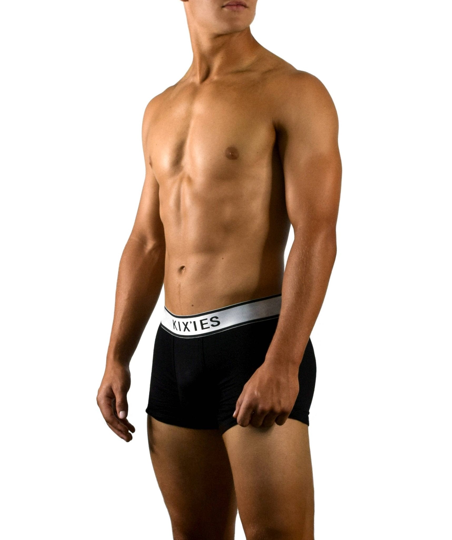 Men's Elastane Black Trunks Underwear: - Vegas Pride Positions