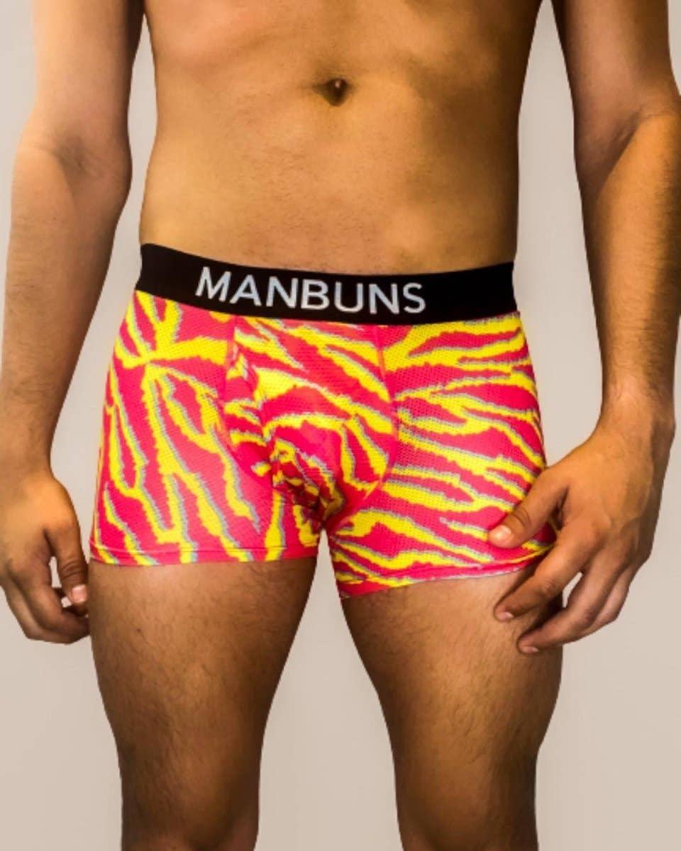 Men's Electric Zebra Boxer Trunk Underwear with Pouch: - Vegas Pride Positions