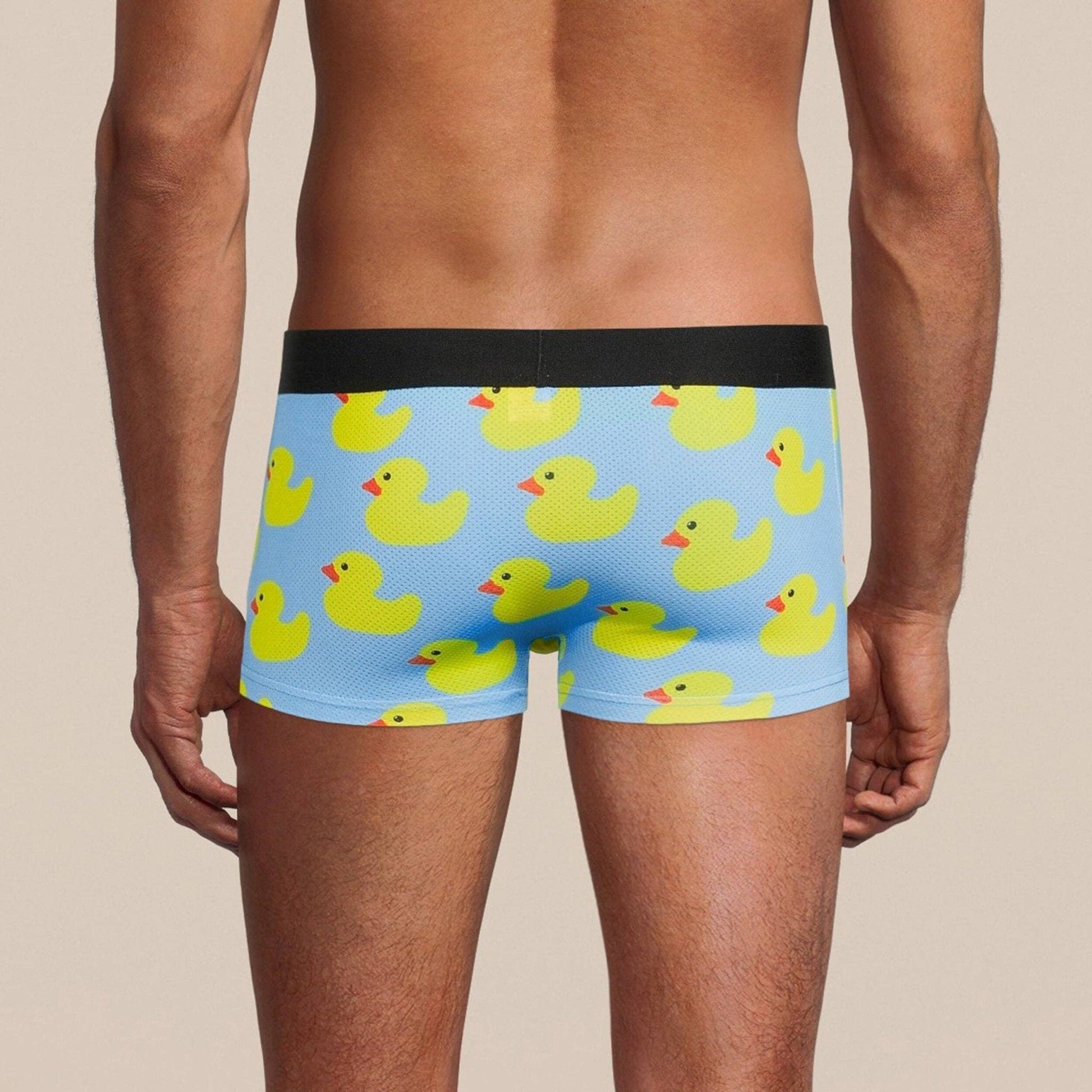 Men's Rubber Duckies Boxer Trunk Underwear with Pouch: - Vegas Pride Positions