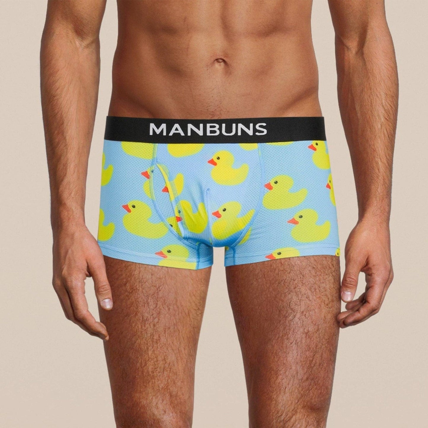 Men's Rubber Duckies Boxer Trunk Underwear with Pouch: - Vegas Pride Positions