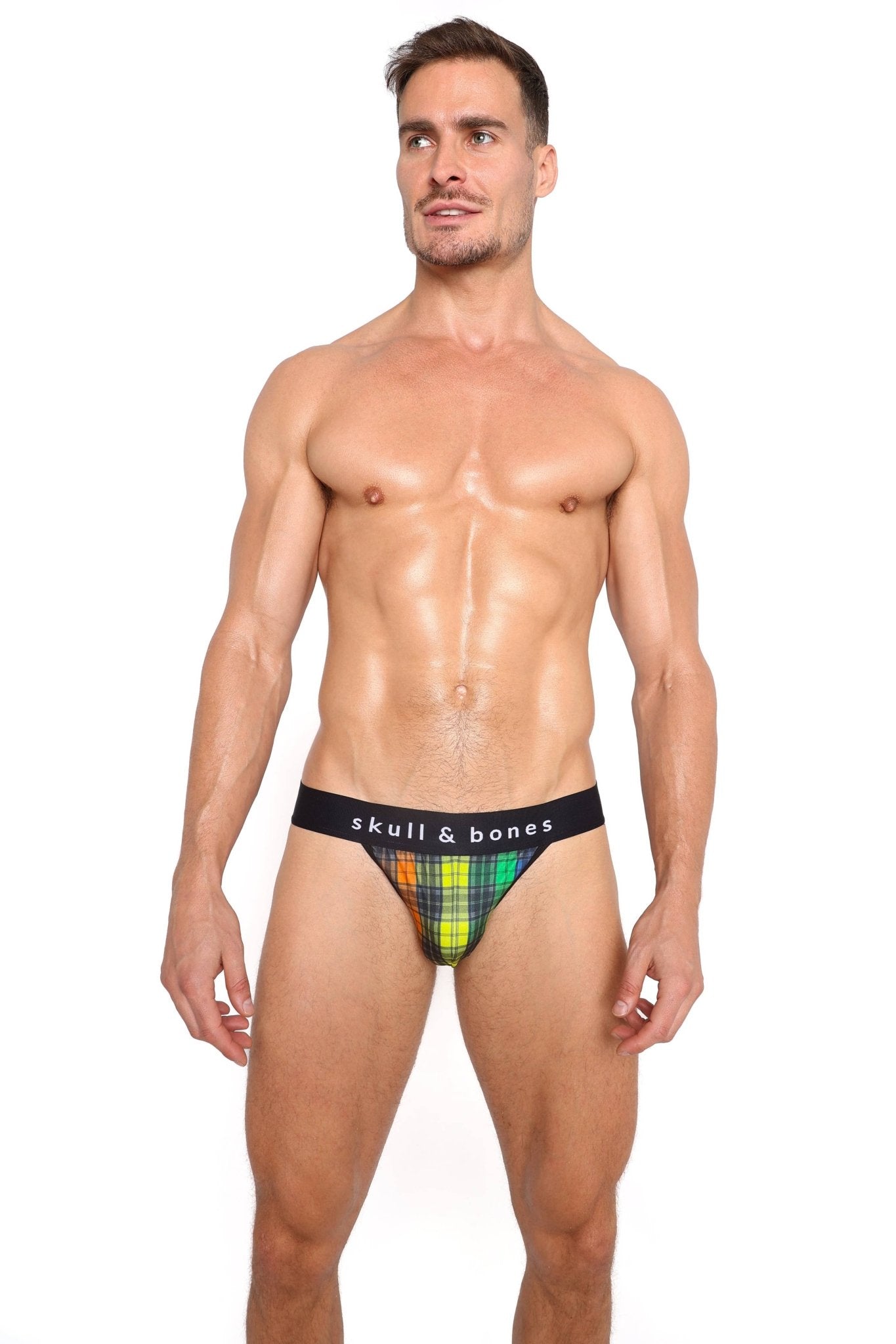 Rainbow Tartan Plaid Sport Brief: - Vegas Pride Positions