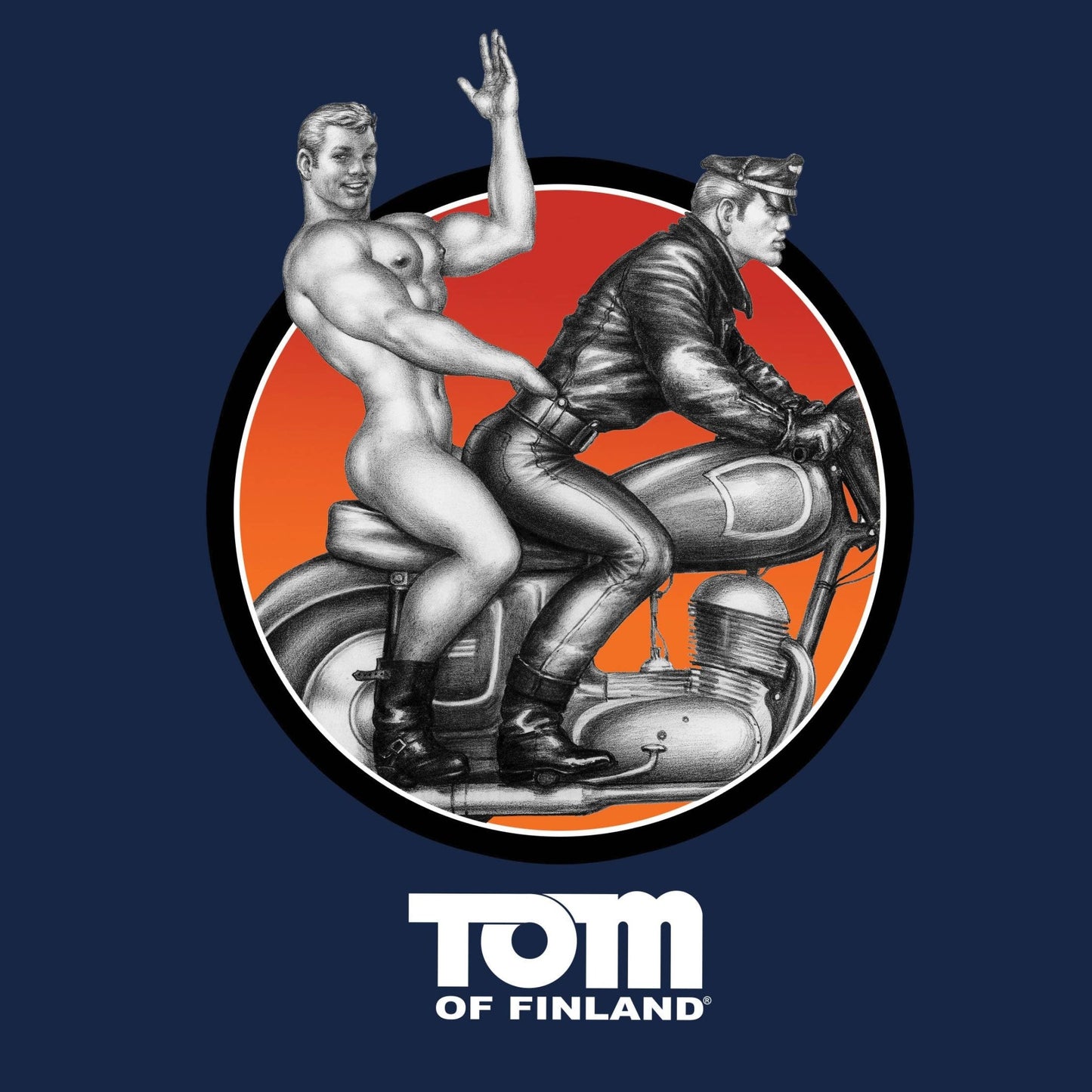 Tom of Finland "Easy Rider" T-shirt (Gay Queer LGBTQ) Navy: - Vegas Pride Positions