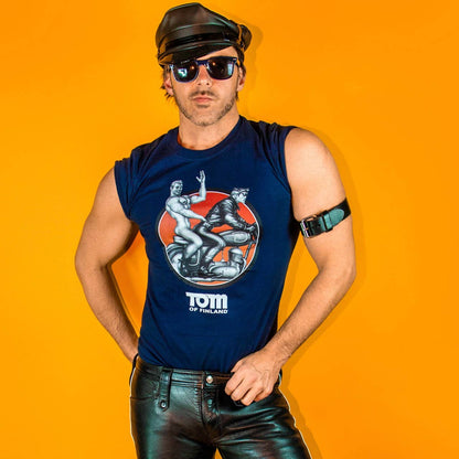 Tom of Finland "Easy Rider" T-shirt (Gay Queer LGBTQ) Navy: - Vegas Pride Positions