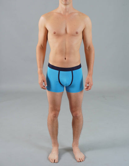 Trunk Solid Blue Cotton Boxer Men's Underwear: - Vegas Pride Positions