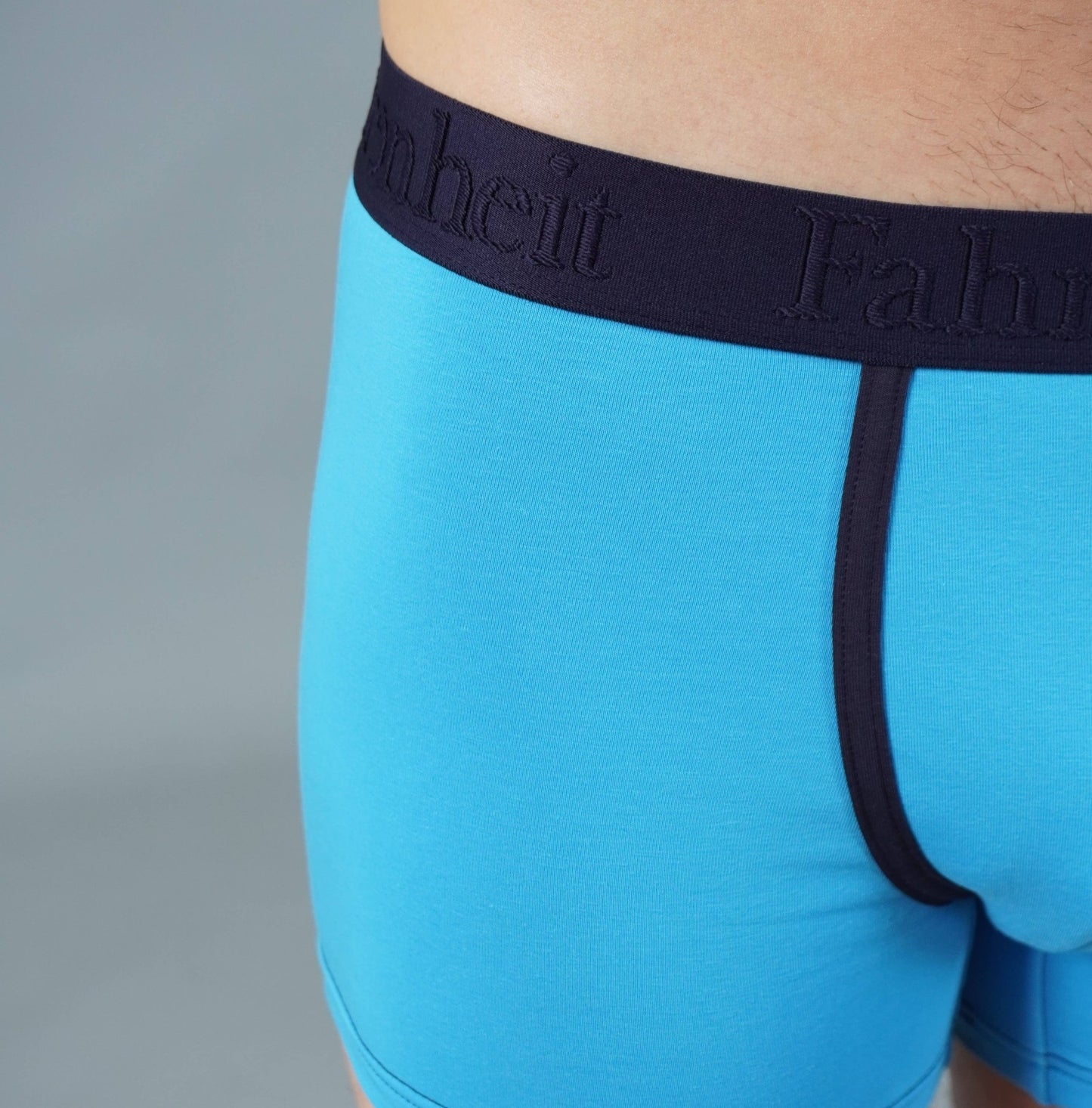 Trunk Solid Blue Cotton Boxer Men's Underwear: - Vegas Pride Positions