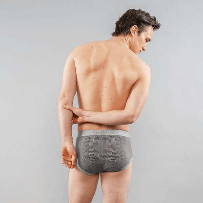 Wayne Brief | Herringbone Men's Cotton Underwear: M - Vegas Pride Positions