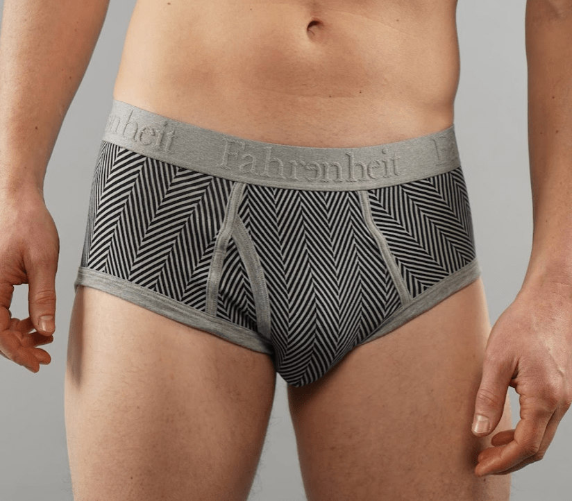 Wayne Brief | Herringbone Men's Cotton Underwear: M - Vegas Pride Positions
