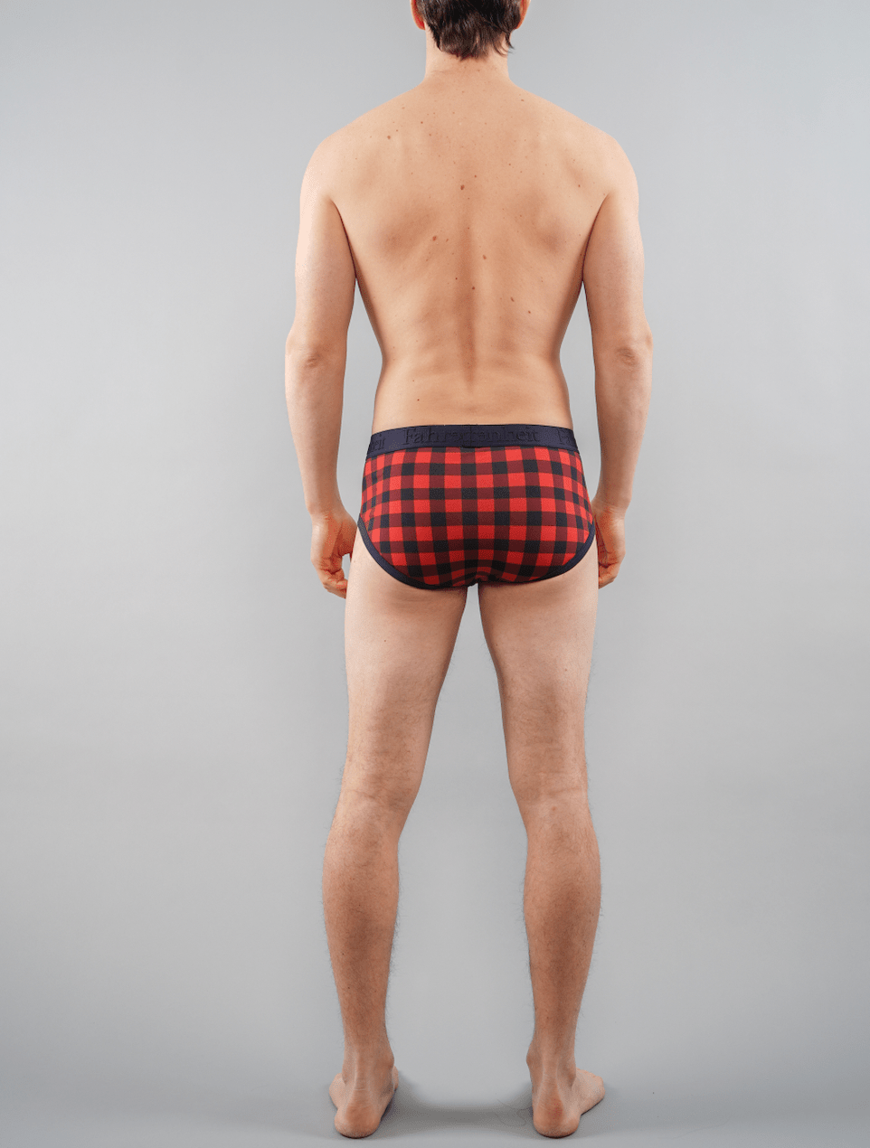 Wayne Brief | Red Buffalo Check Men's Cotton Underwear: - Vegas Pride Positions